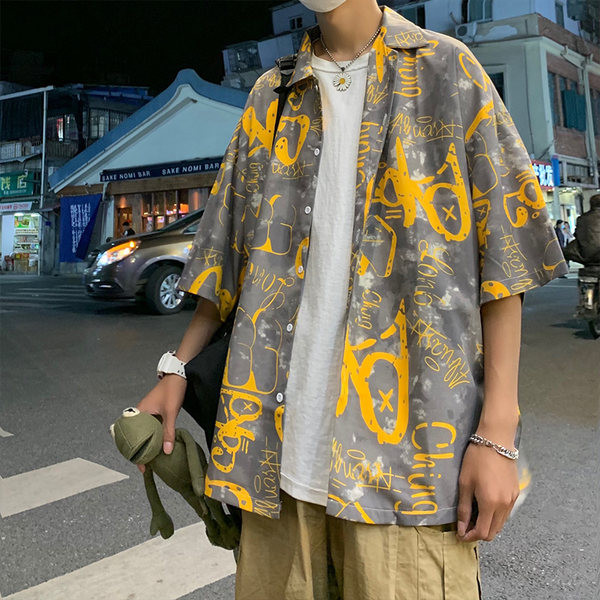 Cămașă lată casual cu nasturi