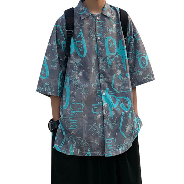 Cămașă lată casual cu nasturi