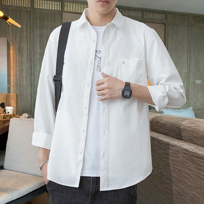 Ανδρικό πουκάμισο με μακριά μανίκια και επιγραφή σε διάφορα χρώματα