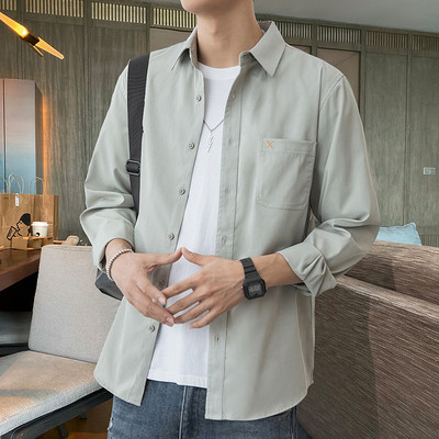 Ανδρικό πουκάμισο με μακριά μανίκια και επιγραφή σε διάφορα χρώματα