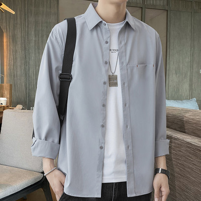 Ανδρικό πουκάμισο με μακριά μανίκια και επιγραφή σε διάφορα χρώματα