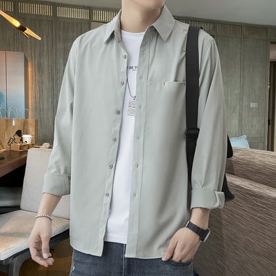 Ανδρικό πουκάμισο με μακριά μανίκια και επιγραφή σε διάφορα χρώματα