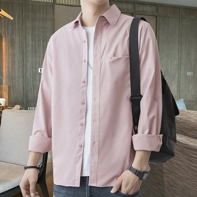 Ανδρικό πουκάμισο με μακριά μανίκια και επιγραφή σε διάφορα χρώματα