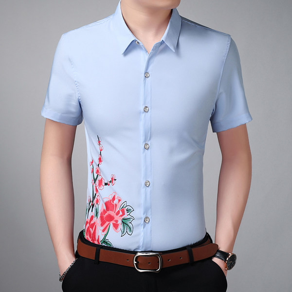 Ανδρικό πουκάμισο νέο μοντέλο με λουλουδάτο μοτίβο