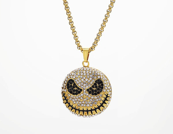 Lanț bărbătesc actual cu pandantiv și pietre decorative