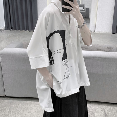 Cămașă casual bărbați cu aplicație - model larg