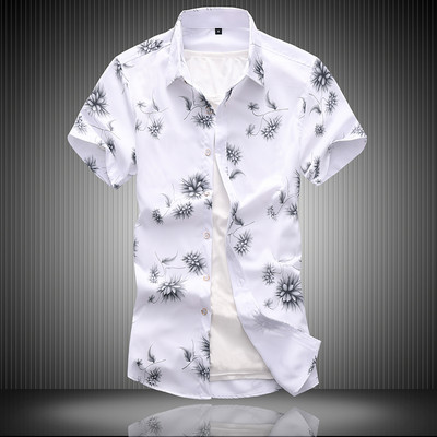 Μοντέρνο ανδρικό πουκάμισο με floral τύπωμα