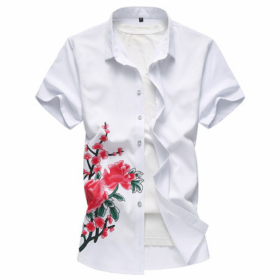 Μοντέρνο ανδρικό πουκάμισο με floral τύπωμα