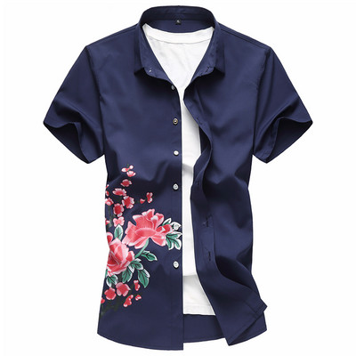 Μοντέρνο ανδρικό πουκάμισο με floral τύπωμα