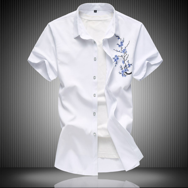 Μοντέρνο ανδρικό πουκάμισο με floral τύπωμα