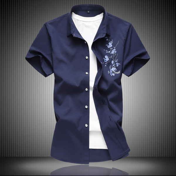 Μοντέρνο ανδρικό πουκάμισο με floral τύπωμα