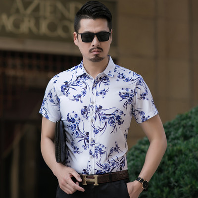 Pieguļošs vīriešu krekls ar ziedu rakstu vairākās krāsās