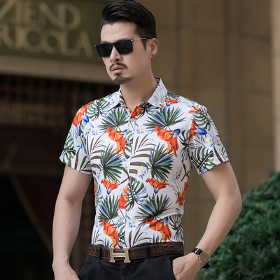 Pieguļošs vīriešu krekls ar ziedu rakstu vairākās krāsās