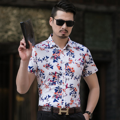 Pieguļošs vīriešu krekls ar ziedu rakstu vairākās krāsās