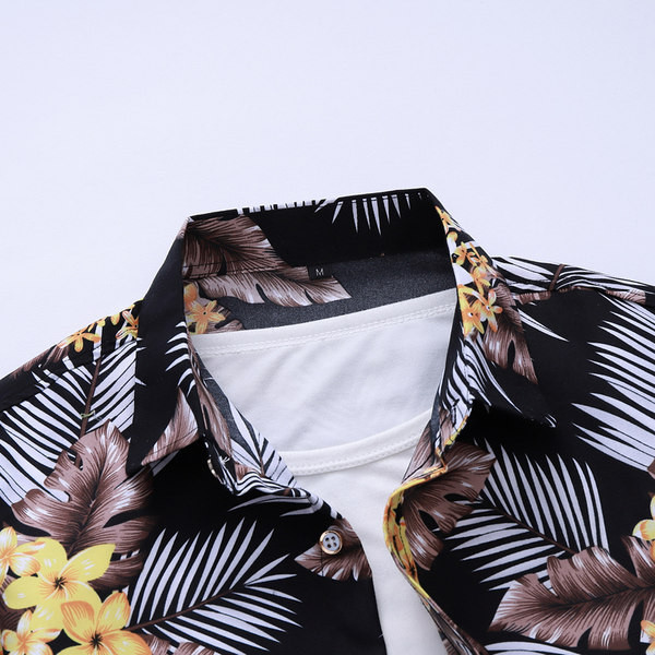 Cămașă elegantă pentru bărbați, cu aplicații colorate și mâneci lungi