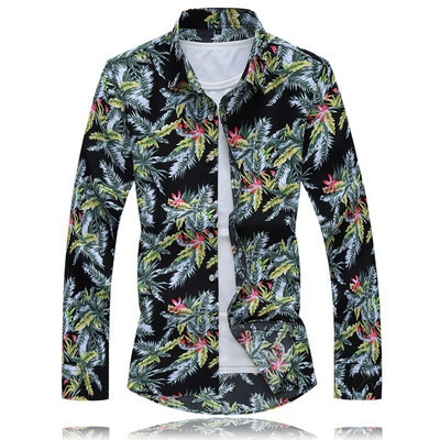 Cămașă elegantă pentru bărbați, cu aplicații colorate și nasturi