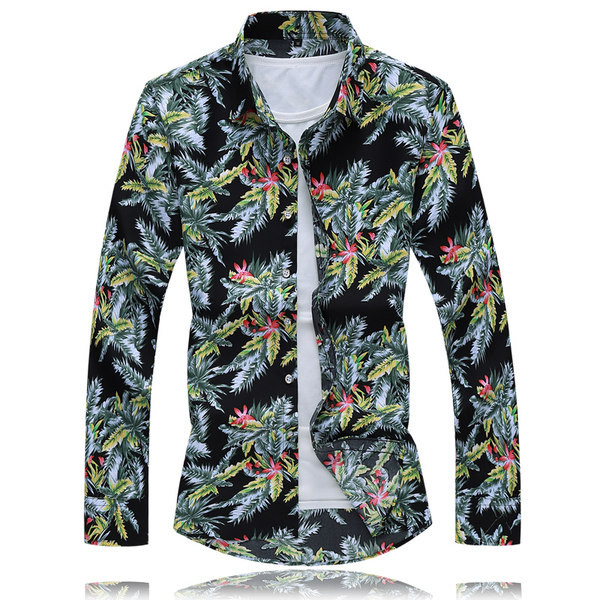 Cămașă elegantă pentru bărbați, cu aplicații colorate și nasturi