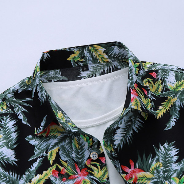 Cămașă elegantă pentru bărbați, cu aplicații colorate și nasturi