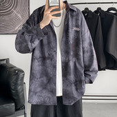 Cămașă model larg cu mâneci lungi și inscripție