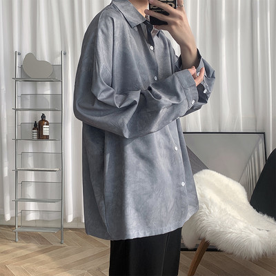 Cămașă casual bărbătească model drept de culoare gri