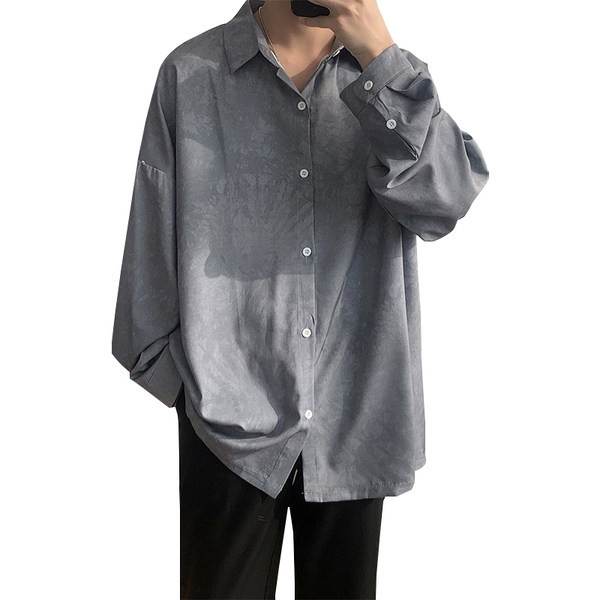 Cămașă casual bărbătească model drept de culoare gri