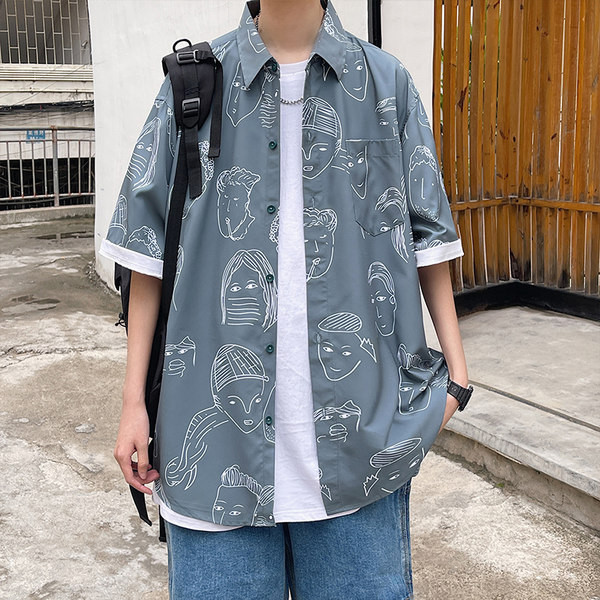 Cămașă casual pentru bărbați cu aplicație în trei culori