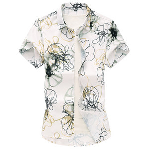 Cămașă modernă pentru bărbați cu mâneci scurte și aplicată în mai multe culori