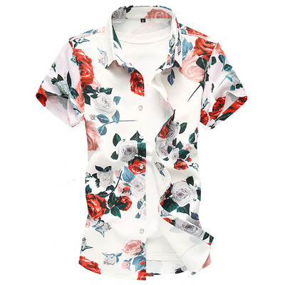 Cămașă modernă pentru bărbați cu mâneci scurte și aplicată în mai multe culori