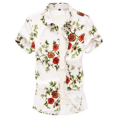 Cămașă modernă pentru bărbați cu mâneci scurte și aplicată în mai multe culori