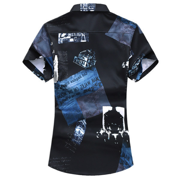 Cămașă modernă pentru bărbați cu mâneci scurte și aplicată în mai multe culori