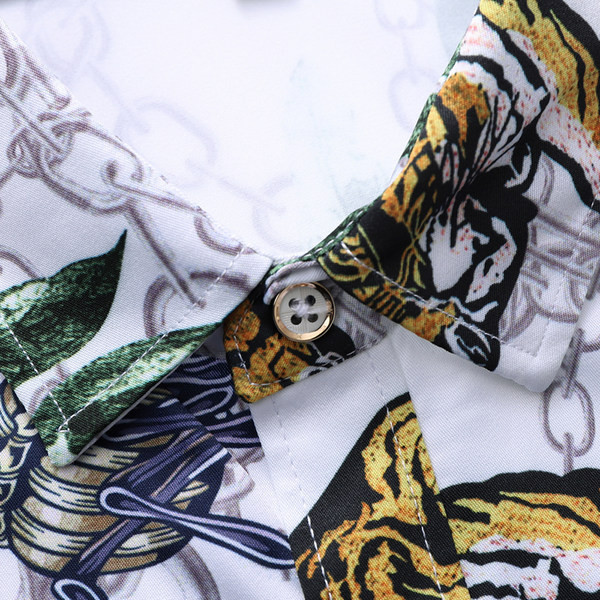 Cămașă modernă cu guler clasic și mâneci scurte pentru bărbați