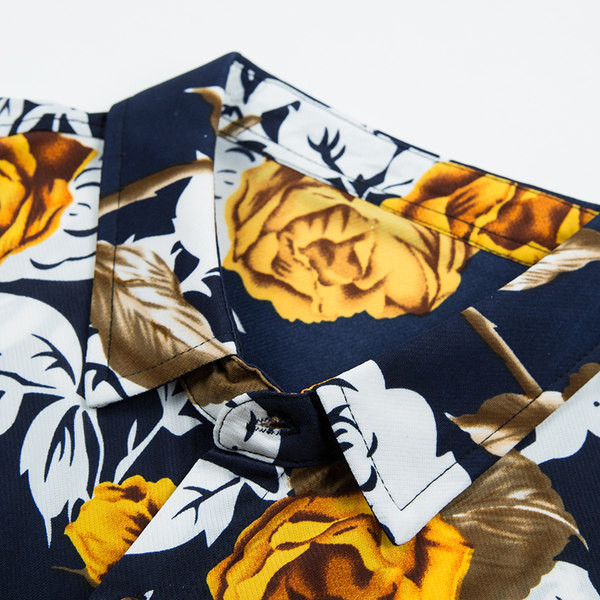 Cămașă modernă pentru bărbați cu motiv floral - două culori