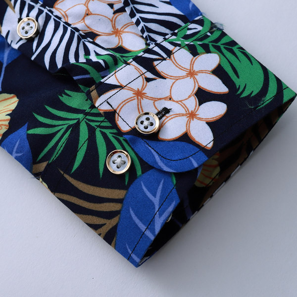 Ανδρικό κομψό πουκάμισο με κλασικό γιακά και λουλουδάτο μοτίβο