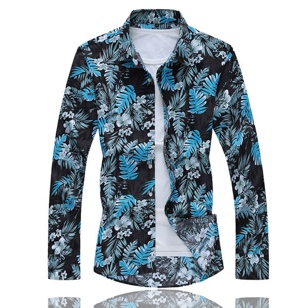 Cămașă casual pentru bărbați, cu guler și mâneci lungi