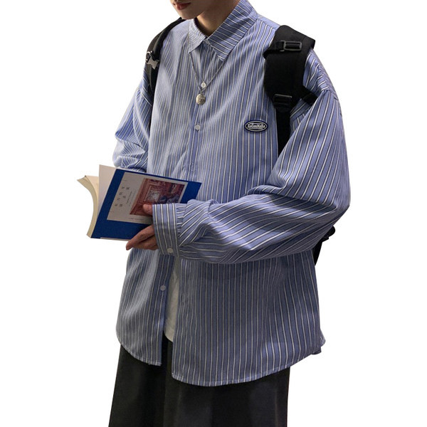 Cămașă zilnic în dungi cu emblemă