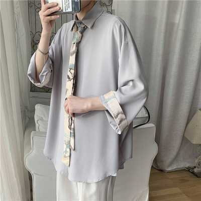 Cămașă pentru bărbați cu mâneci largi 3/4