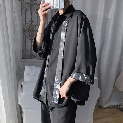 Cămașă pentru bărbați cu mâneci largi 3/4