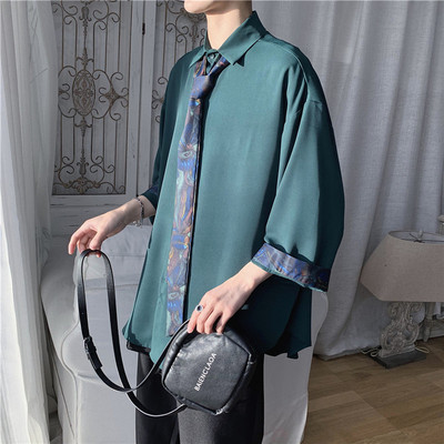 Cămașă pentru bărbați cu mâneci largi 3/4