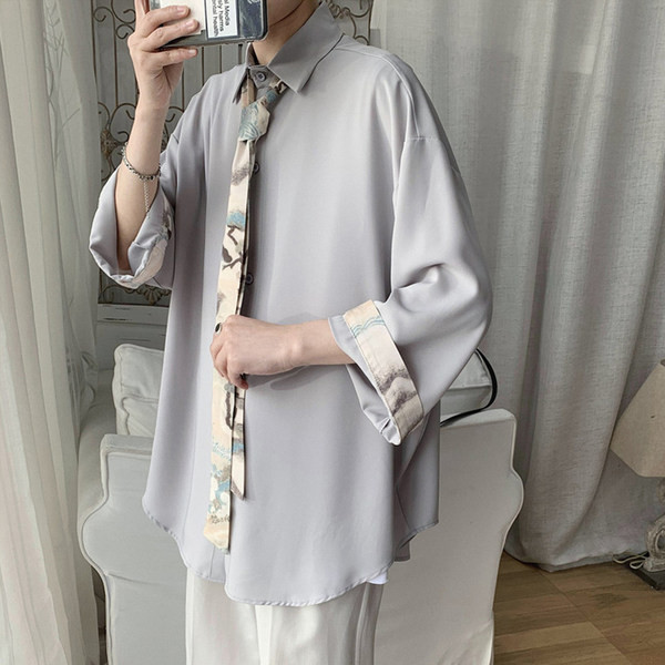 Cămașă pentru bărbați cu mâneci largi 3/4