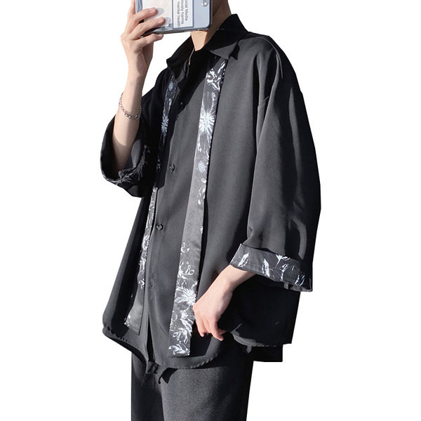 Cămașă pentru bărbați cu mâneci largi 3/4