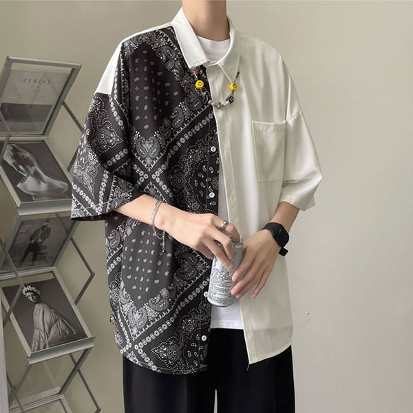 Camasa larga barbati model nou cu buzunar in doua culori