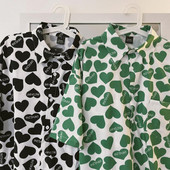 Ανδρικό πουκάμισο με μοτίβο καρδιές και κλασικό γιακά