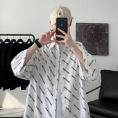 Cămașă casual pentru bărbați cu mâneci scurte și nasturi în trei culori