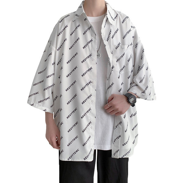 Cămașă casual pentru bărbați cu mâneci scurte și nasturi în trei culori