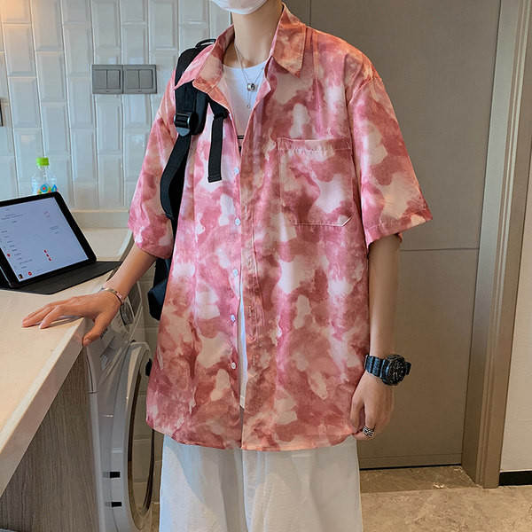 Vīriešu ikdienas krekls divās krāsās ar īsām piedurknēm