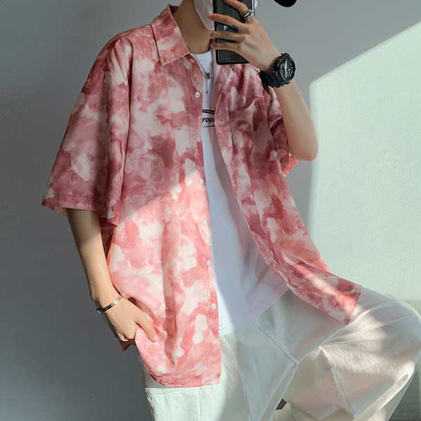 Vīriešu ikdienas krekls divās krāsās ar īsām piedurknēm