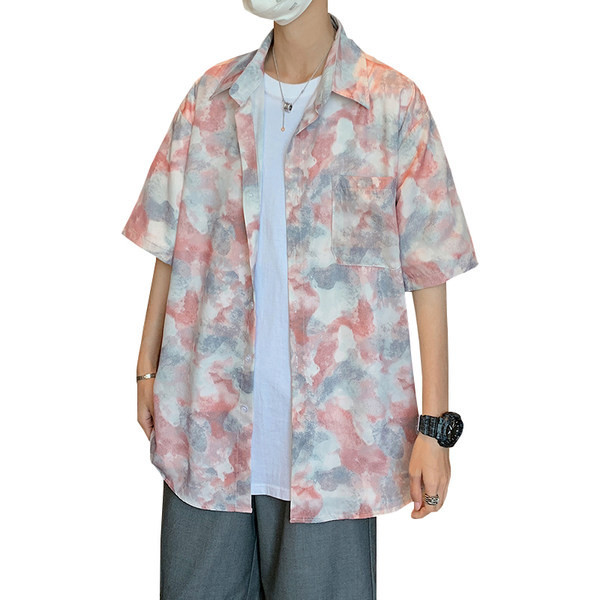 Vīriešu ikdienas krekls divās krāsās ar īsām piedurknēm