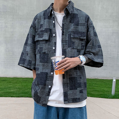 Ανδρικό μοντέρνο πουκάμισο με τσέπη και κλασικό κολάρο