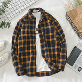 Ανδρικό casual καρό πουκάμισο με κολάρο