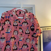 Cămașă pentru bărbați cu guler clasic și mâneci scurte - culoare roz